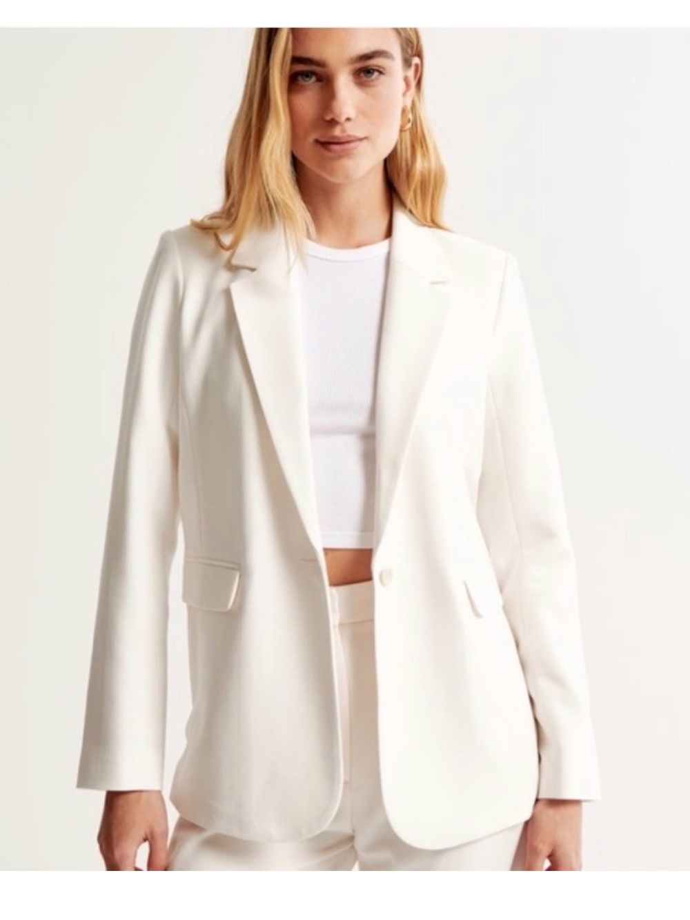 Abercrombie & Fitch Oversized Ivory Women's Blazer, Size XL